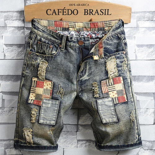 Men's Distressed Ripped Jeans Cargo Denim Shorts Casual Denim Pants Short
Opens in a new window or t