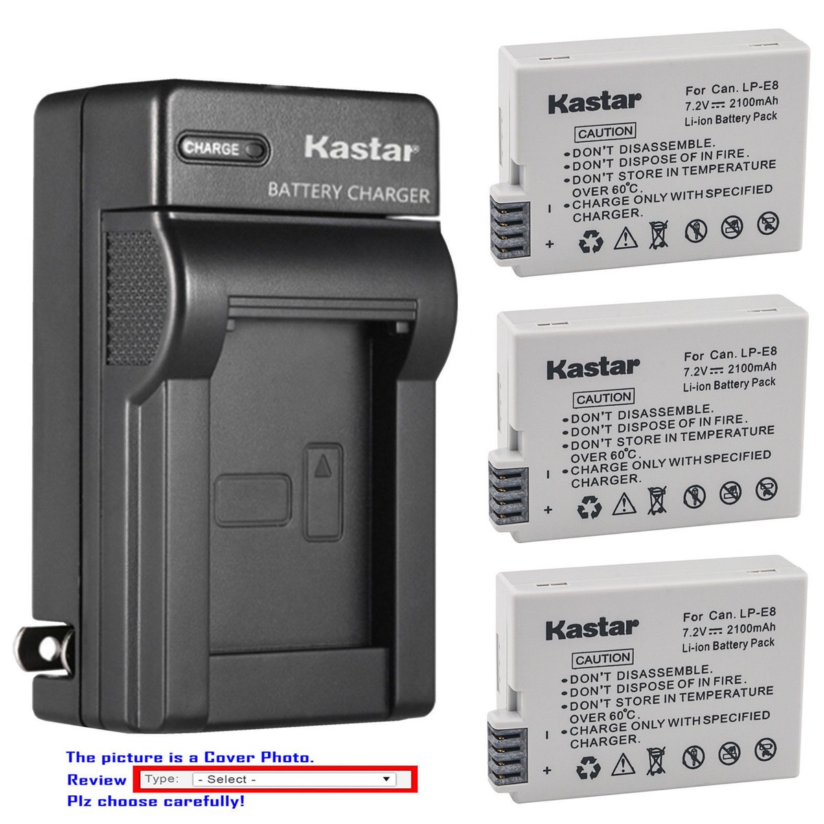 LP-E8 Battery OR Charger for Canon EOS Kiss X4, Kiss X5, Kiss X6