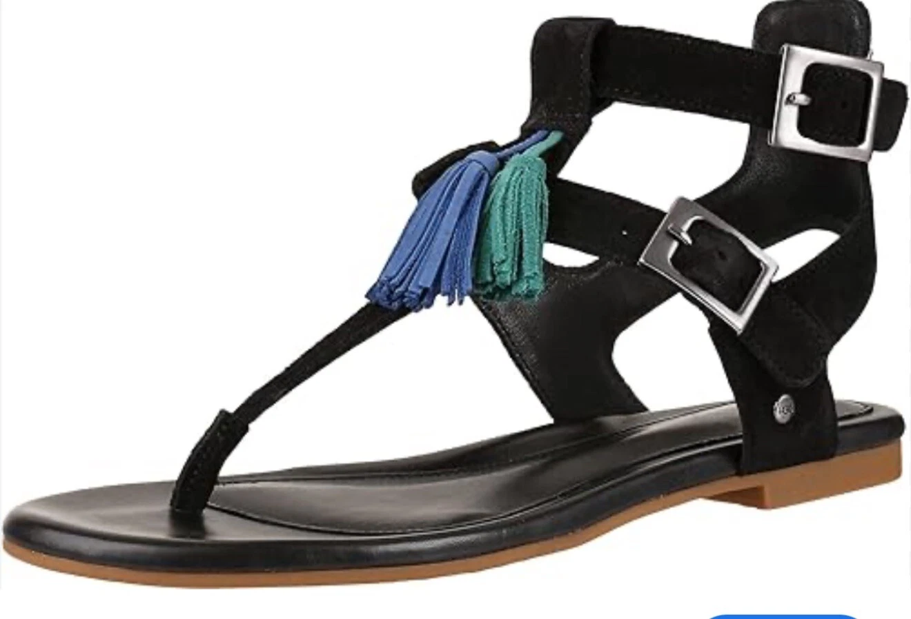 UGG sandalo donna Lecia nero taglia 10 us intime ottimeioni