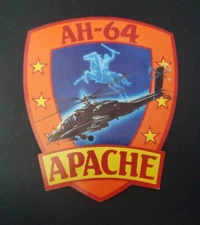 US Army AH-64 Apache Helicopter Sticker -Promotional Sticker Vintage Militaria