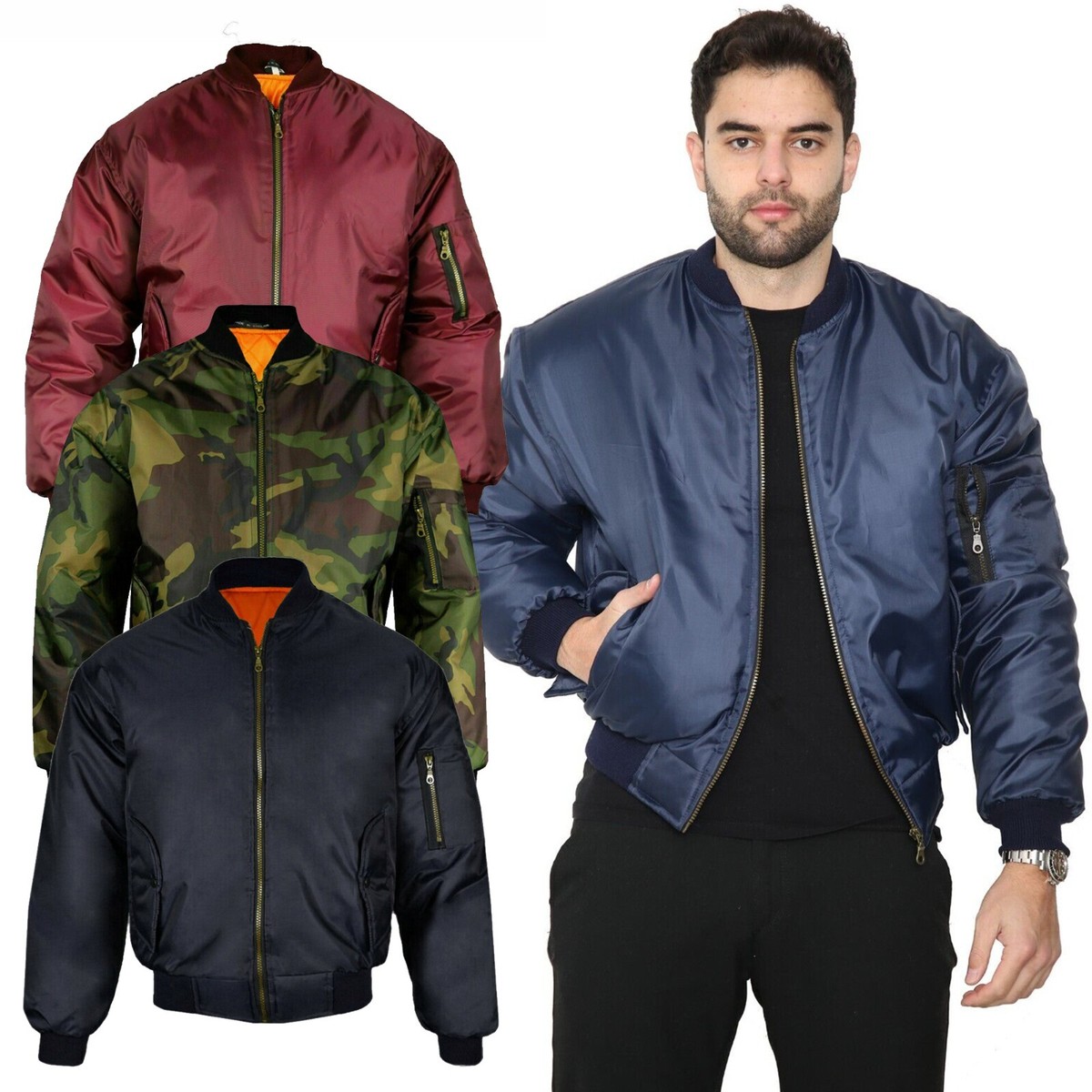 Men's Bomber Jacket Winter Baseball Jackets Military Windproof Warm Cargo  Coats