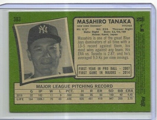 2020 Heritage #303 Masahiro Tanaka New York Yankees | eBay