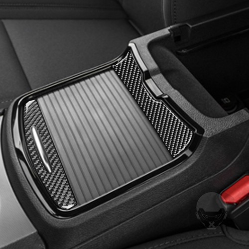 2Pcs Carbon Fiber Amrest Cup Holder Panel Cover Trim For Dodge Charger 2015-2020 - Bild 4 von 4