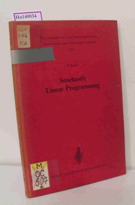 Stochastic Linear Programming. Kall, Peter: