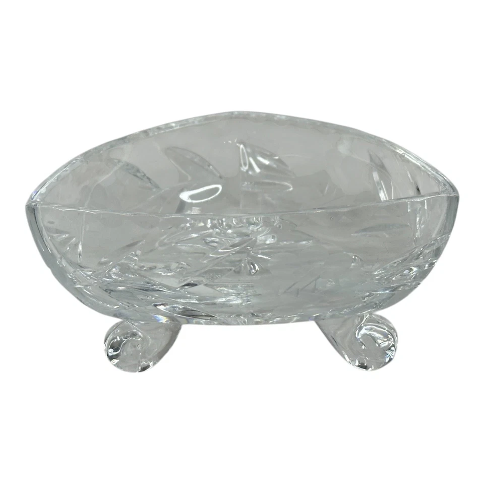 Lote de 5 cuencos de caramelo con patas de vidrio grabado American Brilliant Period Foto 4 de 4