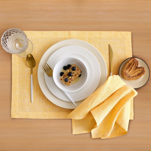 Solino Home Linen Dinner Napkins Set of 4 for Summer Solid Athena 20 x 20 Square - Picture 88 of 89