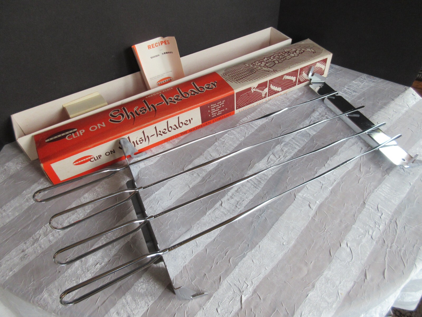 VINTAGE Set of 4 Androck 17" Stainless Steel Shish Kebab BBQ Skewers