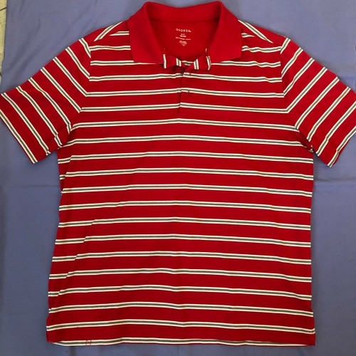 GEORGE Men's Red Striped Polo Shirt 100 
