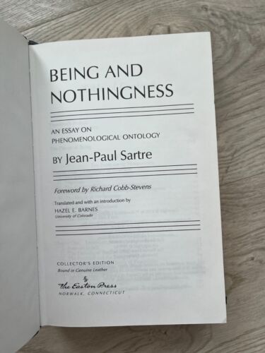 Easton Press Leatherbound Being And Nothingness Jean-Paul Sartre - Picture 2 of 6