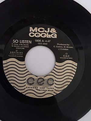 RARE OLD SCHOOL RANDOM RAP 45/ MC J & COOL Q  ''SO LISTEN''   HEAR!