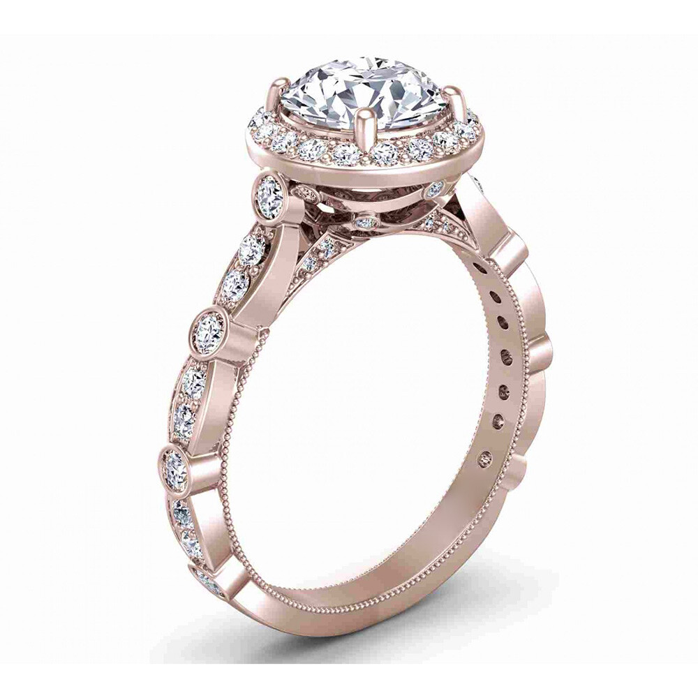1.10 Ct IGI / GIA Certified Real Lab Created 14k Rose Gold Diamond Ring