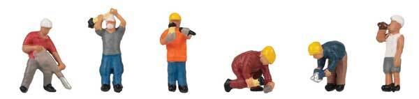 Faller 155612 N Scale Construction Site Workers -- pkg(6)
