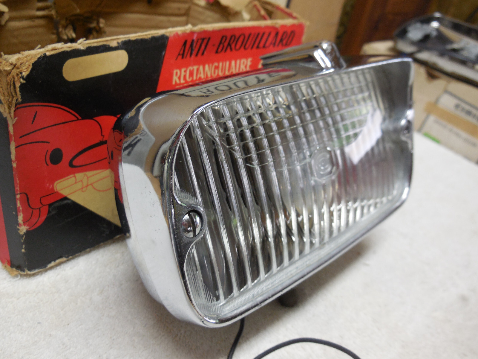 Cibie 85 Nylon Saphir FOG lamp single unit in OE box circa 1965 NOS Maserati
