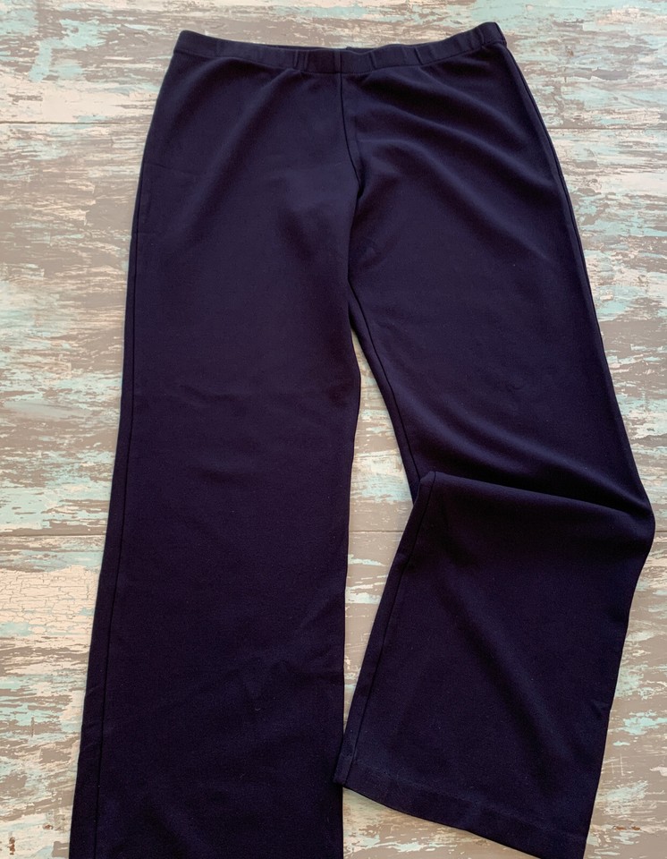 Medium Adrienne Vittadini Navy Blue Women's Jersey Knit Pants Pull On