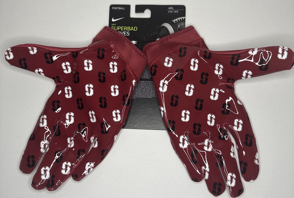 Nike Superbad 6.0 Stanford Magnigrip Football Gloves Red 4XL