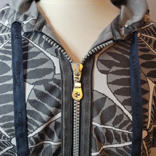 Custo Barcelona Zip Hoodie Jacket Hawaiian Cargo Geometric Flowers Womens Size 4 - Picture 12 of 16