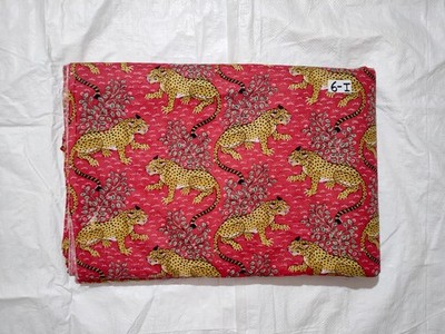 Indian RED Cotton Dressmaking Sewing Running Craft Cotton Fabric 5 Yards US