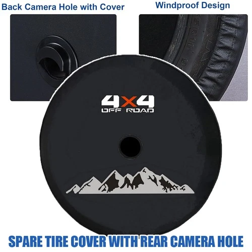 Spare Tire Cover with Camera Hole For Jeep Wrangler JL with Back-up Camera