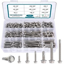  8 10 14 Self Drilling Screws Assortment Kit,410 Stainless Steel Self Tapping...