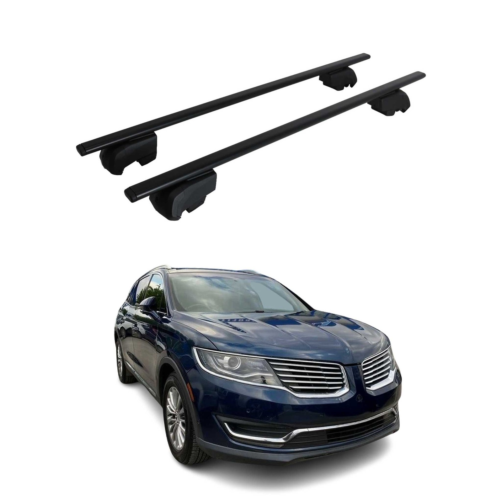 Barres de toit transversales Lincoln MKX pour coffre et sorties loisirs