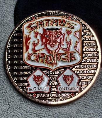 NEW OMG-Satans Choice MC Coin-Angels-81-Canada- Harley G-Patch Over-1 of 1