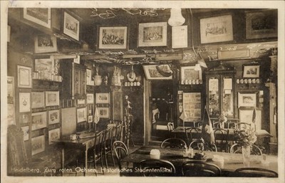 RPPC Heidelberg Germany Zum roten Ochsen Historic Student Pub postcard u878