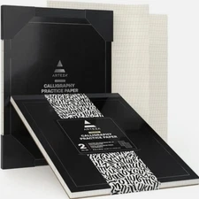 ARTEZA Calligraphy Paper Pad, 2-Pack – 9x12 Inch Pads with 50 Sheets, Black 