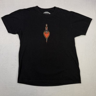 THTATTOOS Men's Graphic T-Shirt Size M Black Short Sleeve Sacred Heart Dagger
