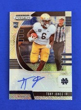 2020 Prizm Draft Tony Jones Jr. Silver Mojo Prizm Rookie Auto Card #113; #d /49. rookie card picture