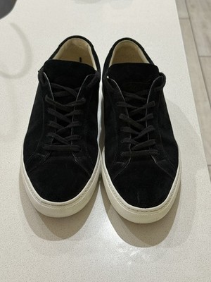 Common Projects - Black Solid Achilles Sneakers - Suede.  44-EU (11/10.5 - US)