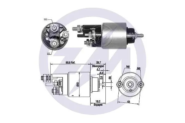 Starter solenoid switch ZM2708 ERA for MERCEDES-BENZ C-CLASS T-Model C-CLASS CLK