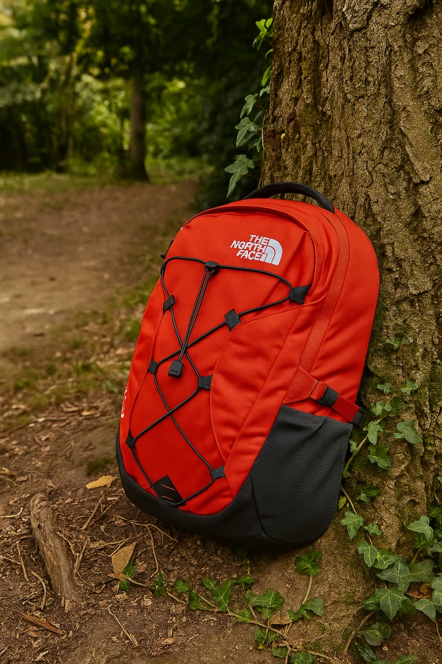 Mochila clásica para mujer The North Face Borealis roja negra 27L mochila para computadora portátil Foto 2 de 3