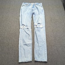 Abercrombie Fitch Jeans Mens 30x32 Blue 90s Slim Vintage Stretch Light Wash