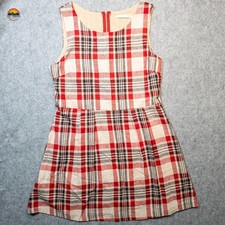 Must Have Mini Dress Multicolor Sleeveless Plaid Back Zip Women's Size Large