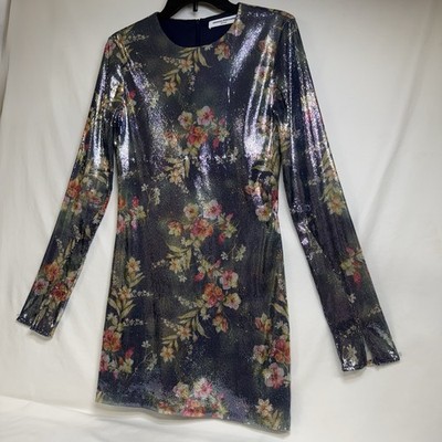 Amanda Uprichard 'Ayla' Blue Baby Sequin Mini Dress Size M ELEGANT