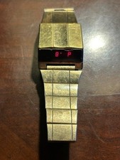 Vintage 1970s Bulova Computron Mens Red LED Wristwatch partially works part ? ?