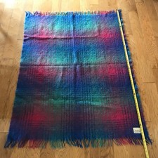 VINTAGE ST. ALBANS WOVEN MOHAIR WOOL PLAID THROW BLANKET, LOCH MAREE AUSTRALIA