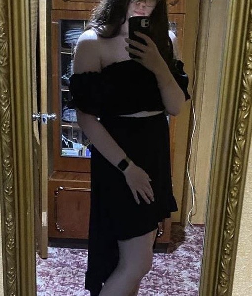 Women Dress Black Polyester L