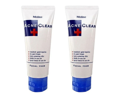 x2Facial Foam Face Wash Mistine Acne Scar Clear Oil Blemish Control Original 85g