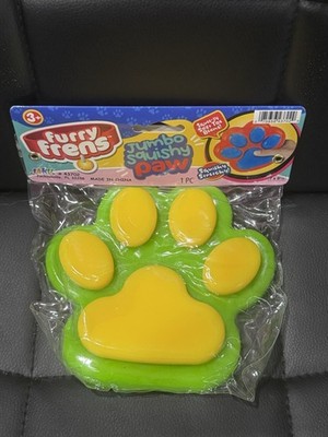 Furry Frens Jumbo Paw Sensory Stretch Toy Viral Neon Green/Yellow Squish Squishy