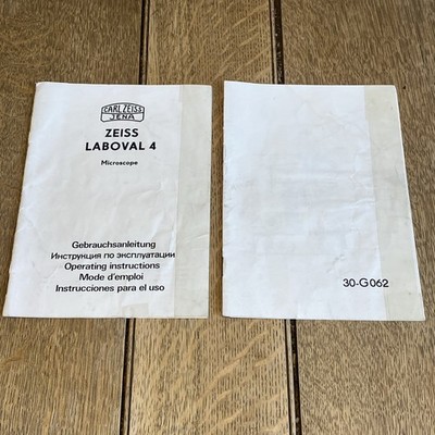 ZEISS JENA LABOVAL 4 MIKROSKOP Bedienungsanleitung & Diagramme