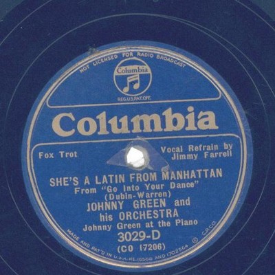 Johnny Green and his Orchestra - She'S A Latin From Manhattan /About A Quarter T