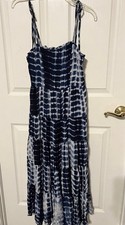 Lulu’s Dress Women’s Size XS Maxi Die Dye Spaghetti Straps Jersey Stretch blue