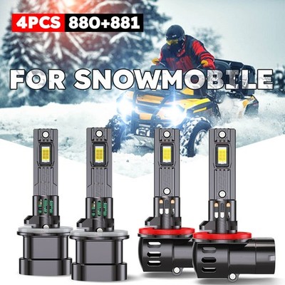 4PC 880+881 BRIGHT LED Headlight For Arctic Cat Crossfire 600 2006-2011 Bulbs