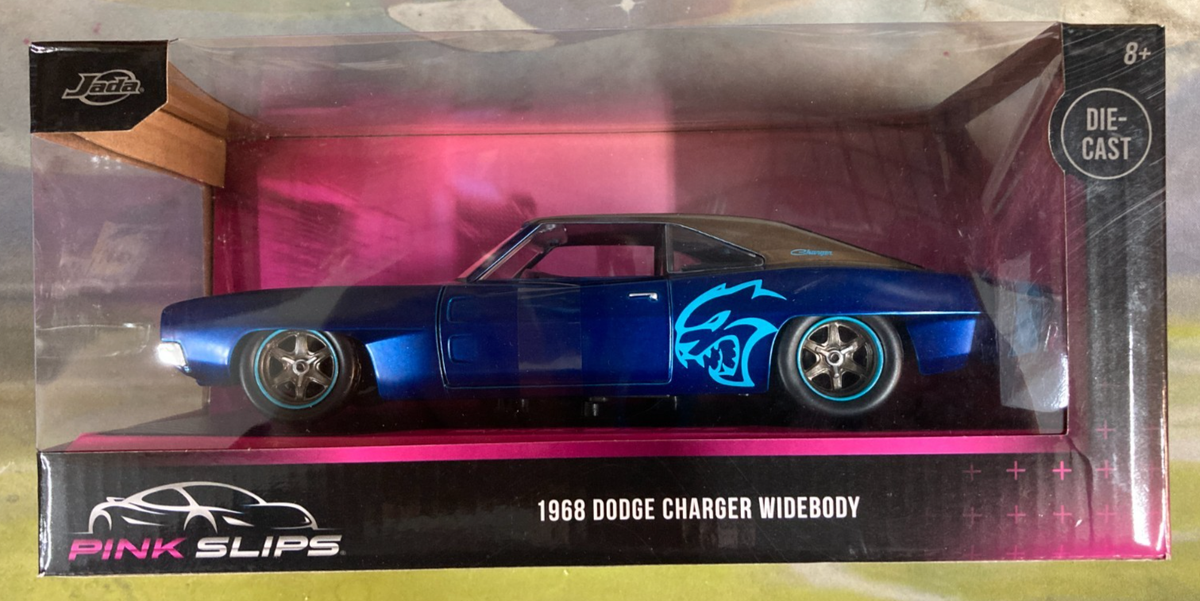 Jada 1968 ダッジチャージャー青 pink slips Jada Toys, 1968 DODGE Charger Widebody – Pink Slips, 1/24