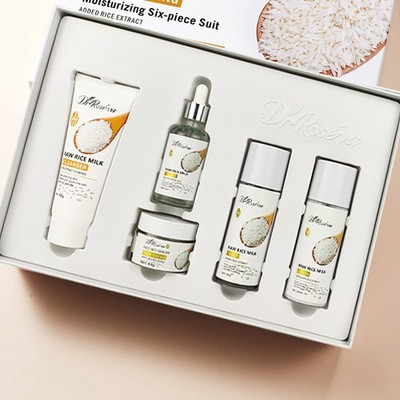DR Raw Rice Milk Skincare Set Cleanser Toner Essence Cream Lotion Five-Piece Set