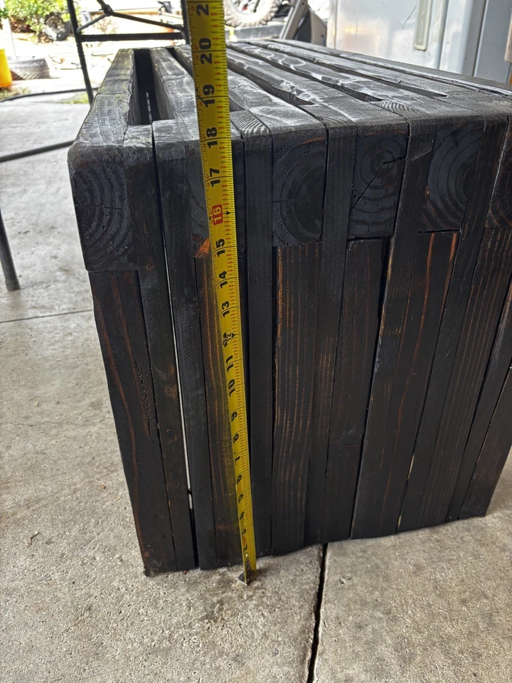 Modern Handmade Oak Outdoor Slat Bench Dimensions 48x16 - Image 3 of 4