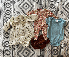 Baby Girl Clothing Lot 100 Cotton Polka Dot/Floral Newborn-12M
