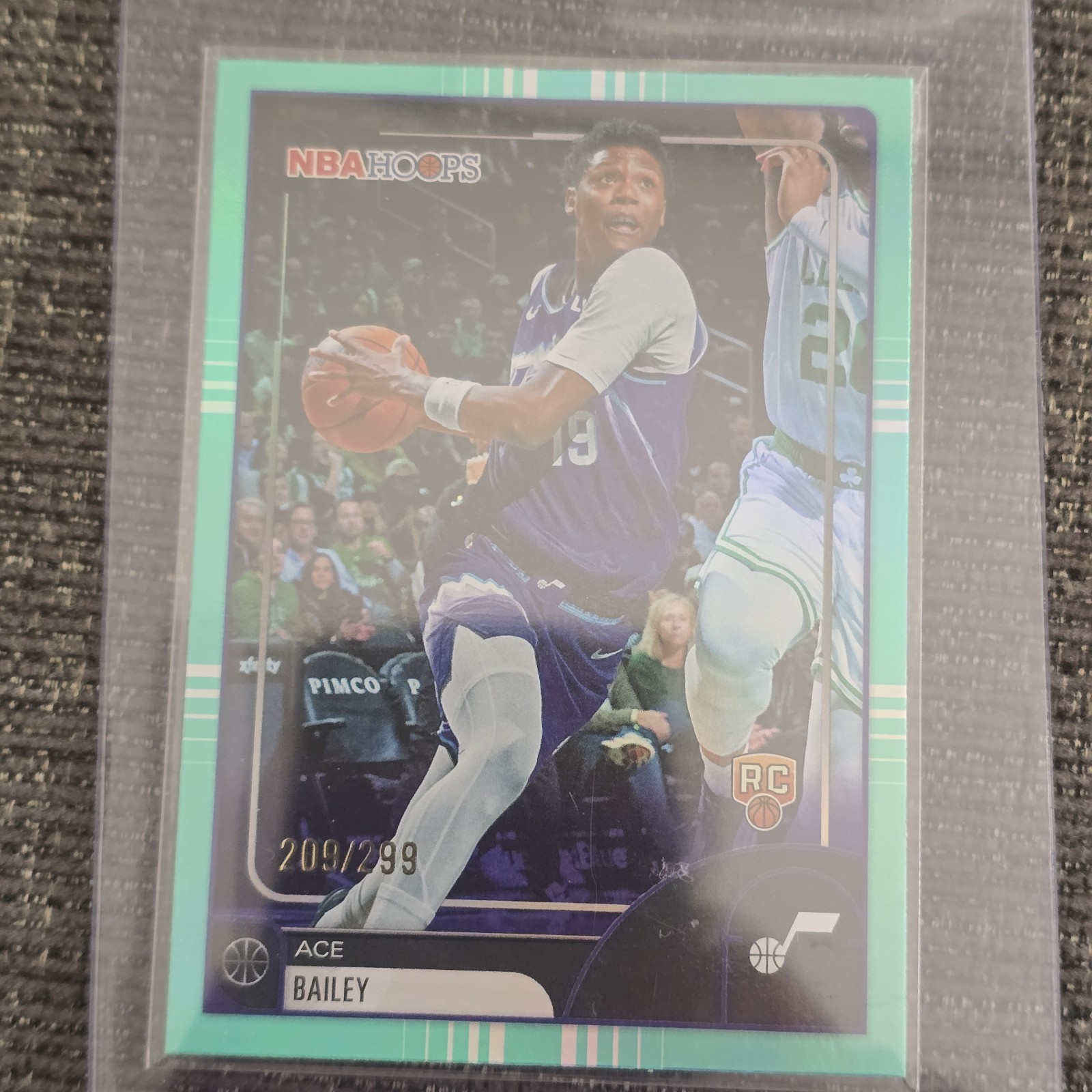Topps 2025-26 NBA Hoops Ace Bailey RC #38 Teal Rainbow /299 Jazz !!! 