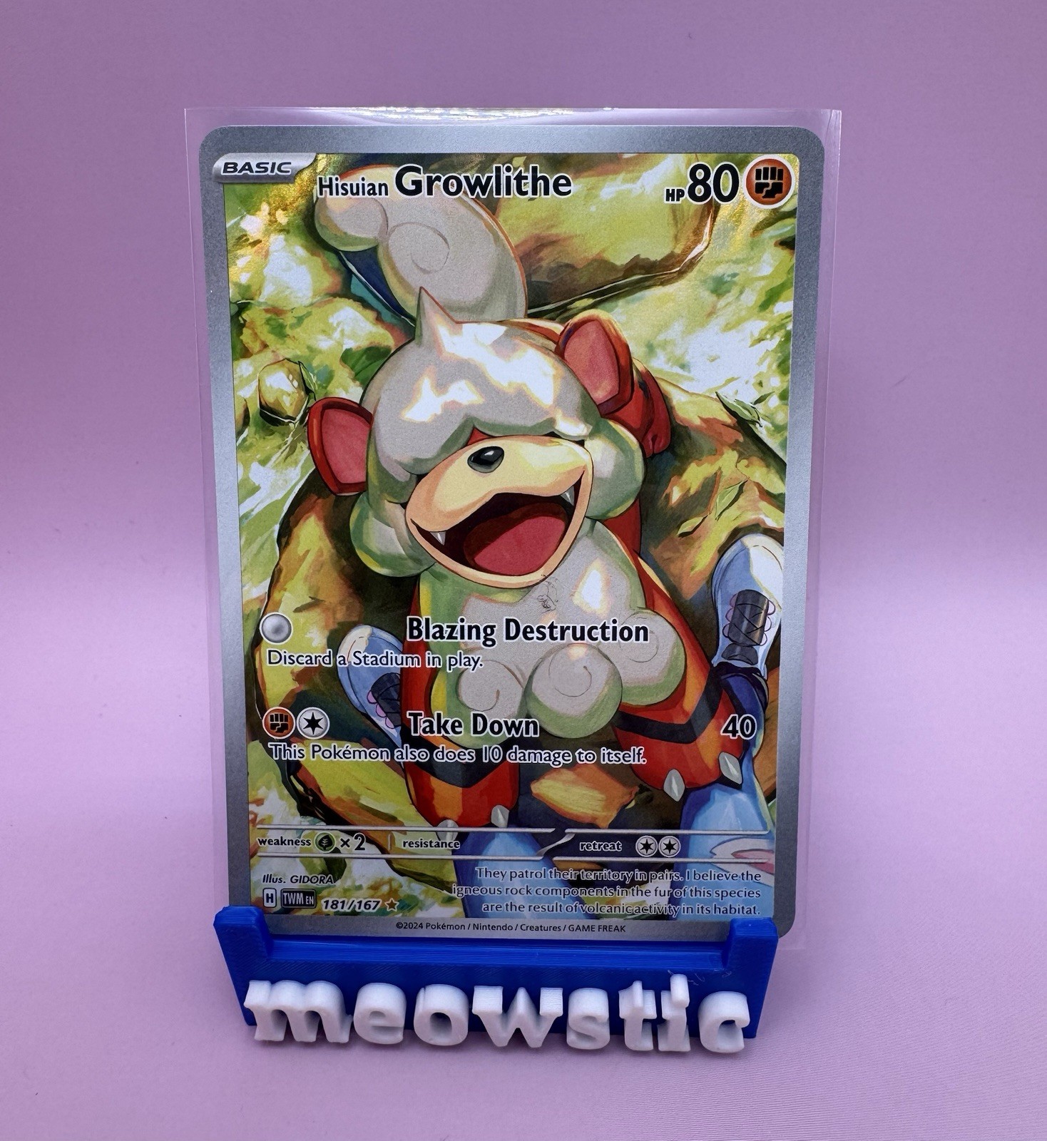 Hisuian Growlithe - 181/167 Sv06: Twilight Masquerade Holo Pokémon Card - NM/M